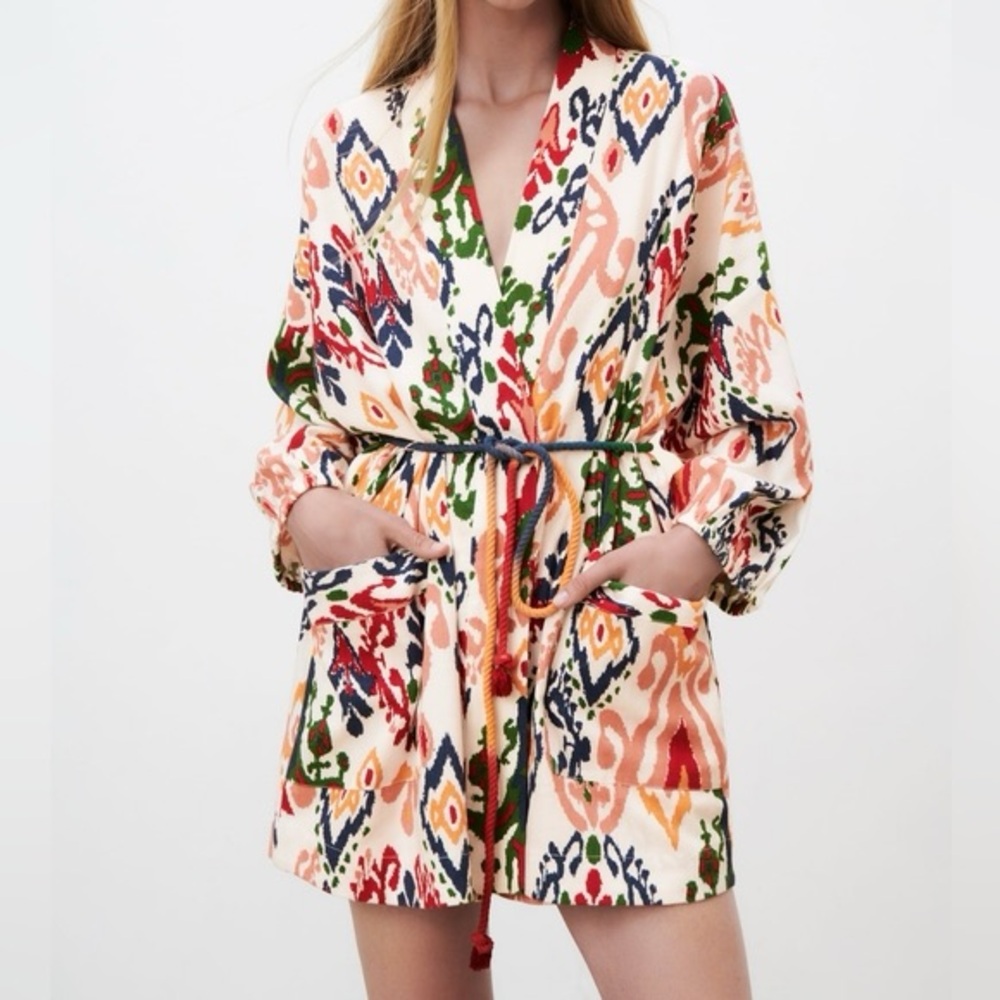 Zara Boho Colorful Patterned Kimono Loungewear